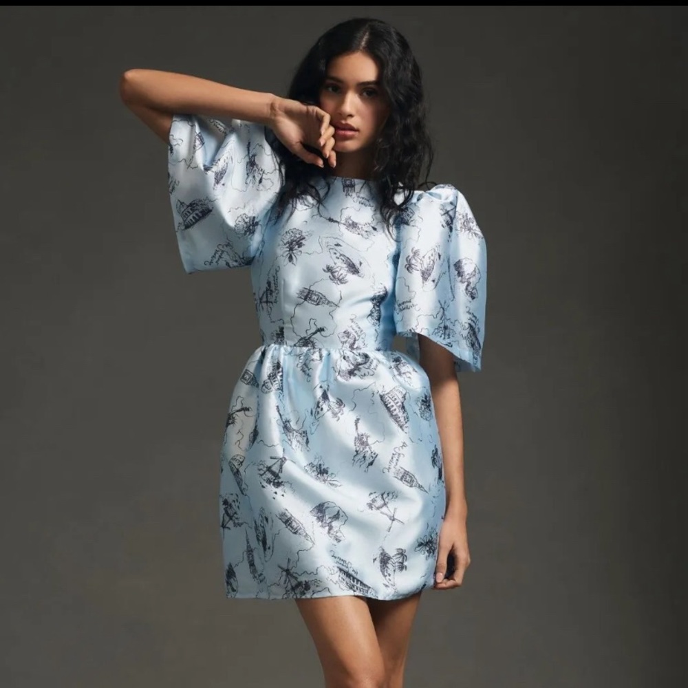 Stella Nova Mio Puff-Sleeve Dress Size Medium